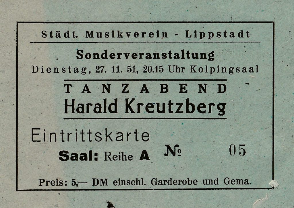 Tanzveranstaltung Harld Kreutzberg